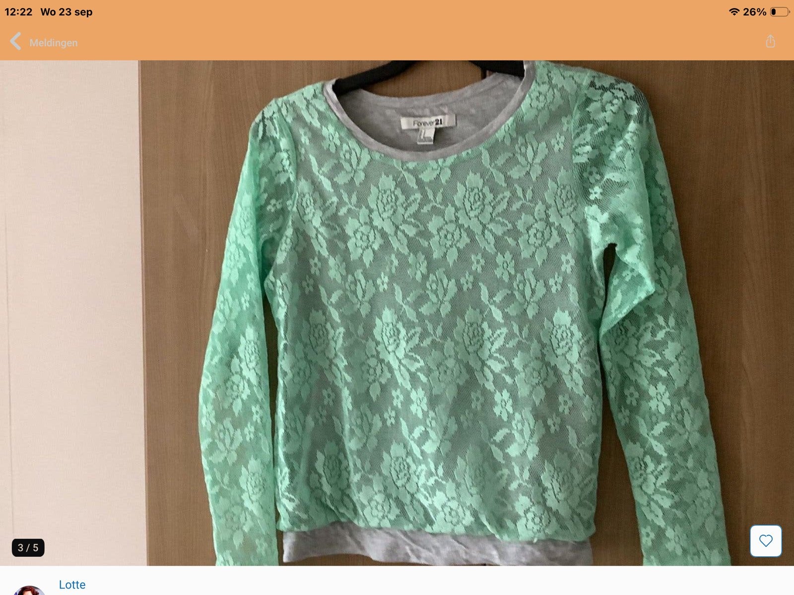 Forever 21 top met lange mouwen en kant - Maat S, Verzenden, Zo goed als nieuw, Lange mouw, Maat 36 (S)