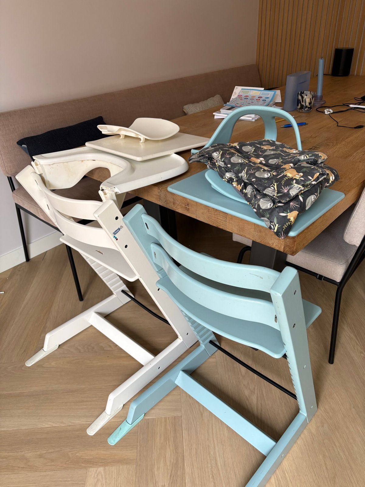 Stokke Tripp Trapp meegroeistoelen met accessoires, Ophalen, Gebruikt, Meegroeistoel, Aanschuifbaar