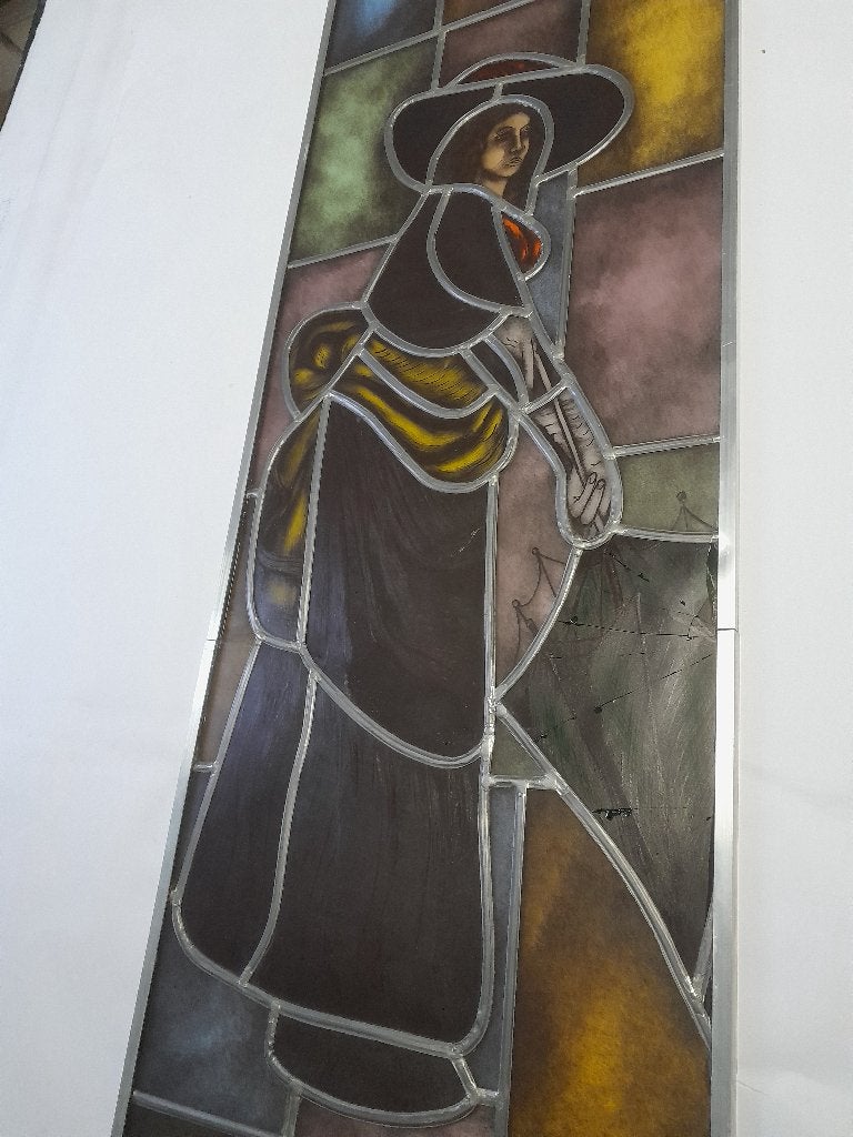 glas in lood paneel 40x170cm, Ophalen, Gebruikt, Minder dan 80 cm, Minder dan 80 cm