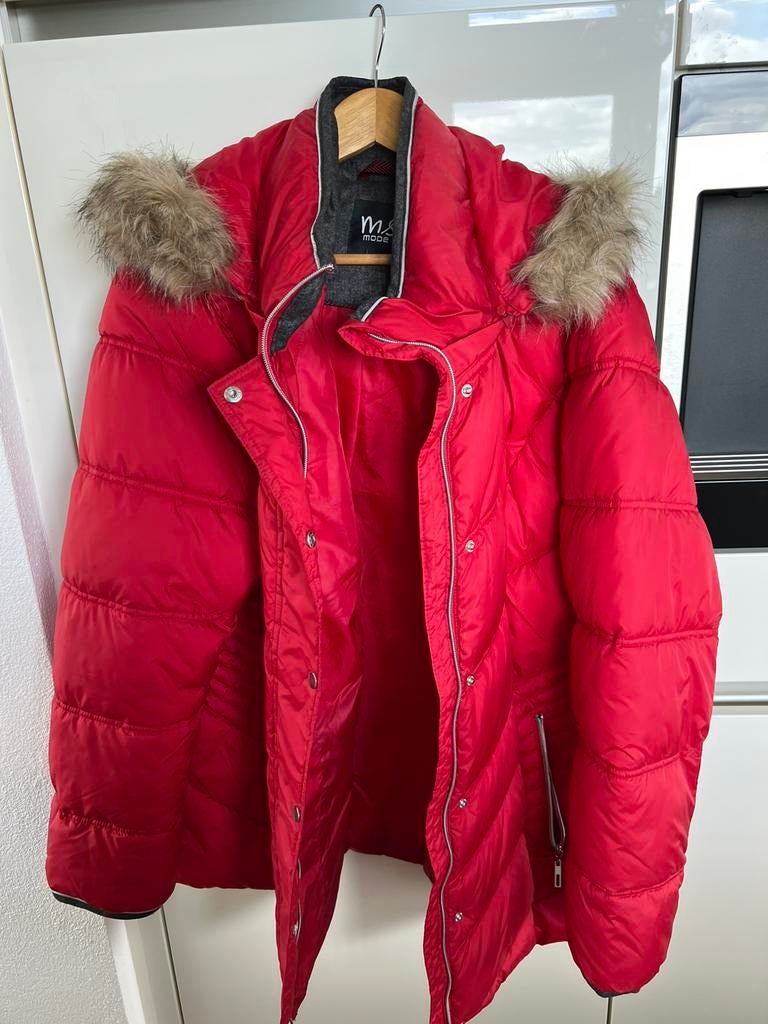 Rode winterjas MS Mode, maat 48., Ophalen of Verzenden, Zo goed als nieuw