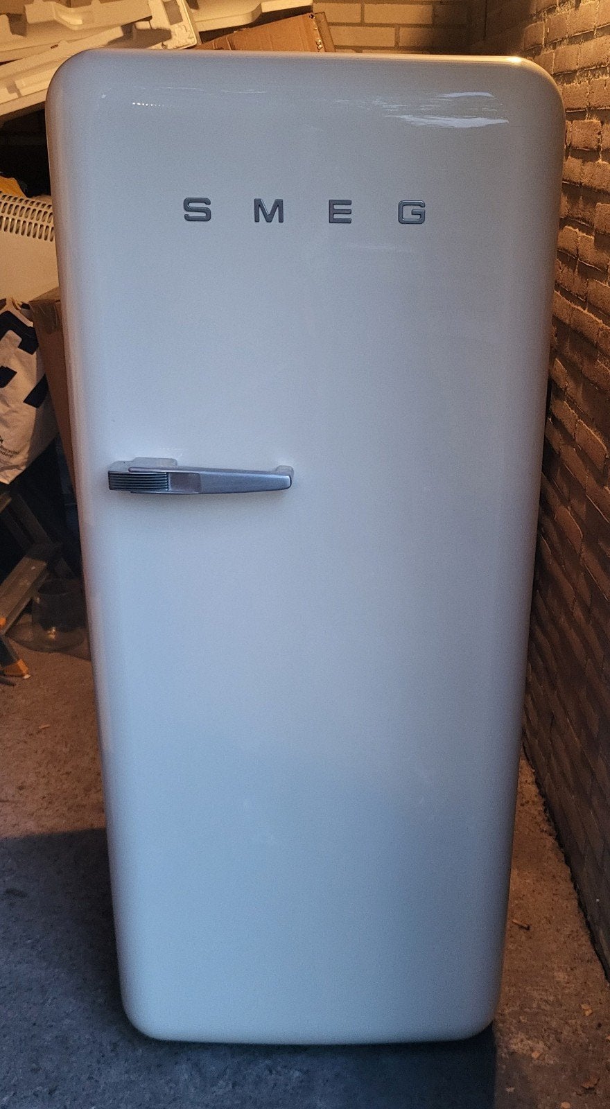 Smeg Koelkast met Vriesvak - Crème Retro Design, Witgoed en Apparatuur, Koelkasten en IJskasten, Ophalen, 150 tot 200 liter, Gebruikt