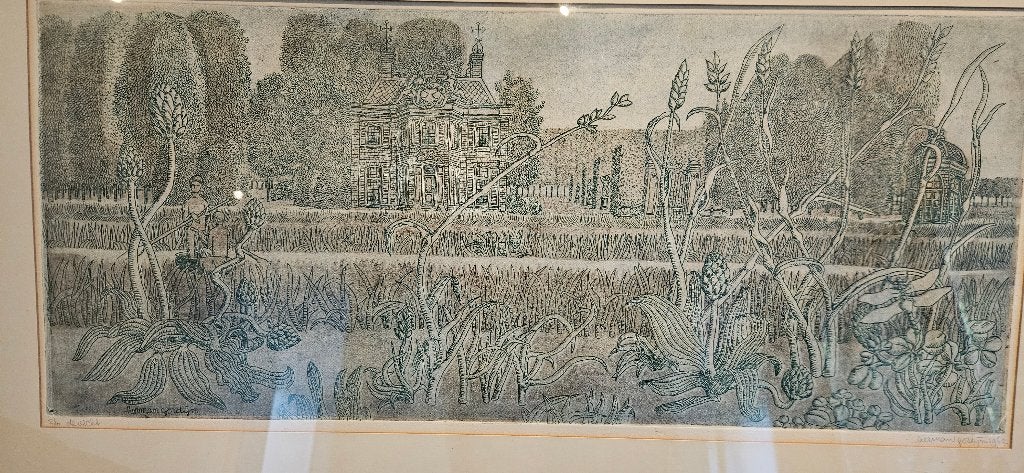 ets - Herman Gordijn - De Vecht, Antiek en Kunst, Kunst | Etsen en Gravures, Ingelijst, 60 cm, Ophalen of Verzenden, 100 cm