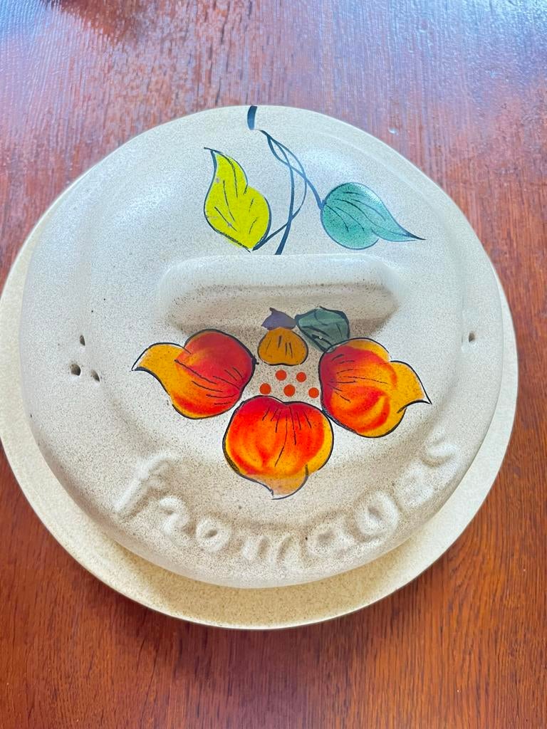 Vintage Fromages kaasstolp met bloemmotief, Ophalen of Verzenden