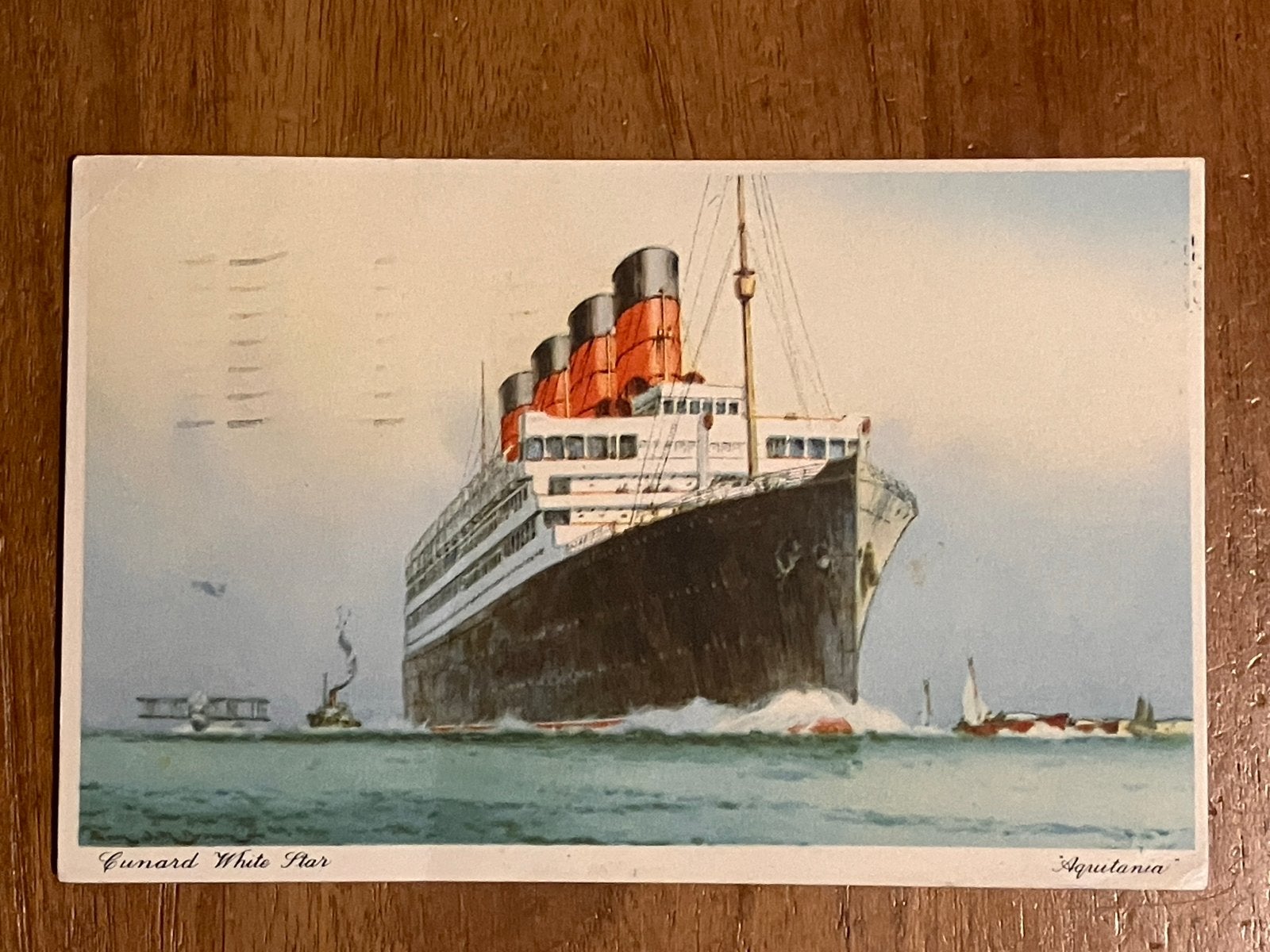 Cunard White Star Aquitania - 1937, Verzamelen, Ophalen of Verzenden, Gebruikt, Motorboot, Kaart, Foto of Prent