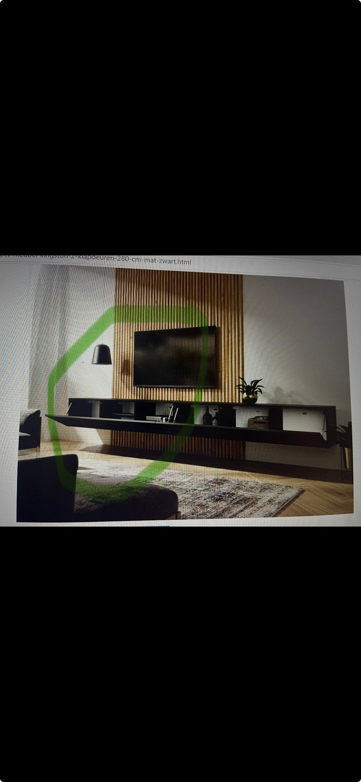 Tv kast (1) 1m40 zwart, Ophalen, 100 tot 150 cm, Nieuw, Minder dan 100 cm