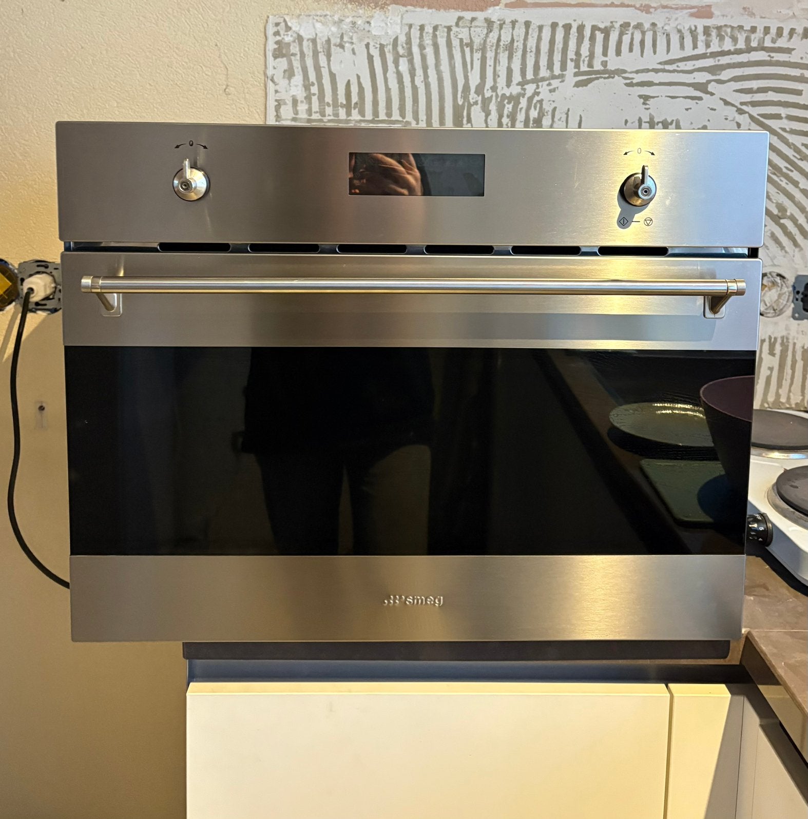 Smeg combi oven BS32CF2, Ophalen, 45 tot 50 cm, Gebruikt, Smeg