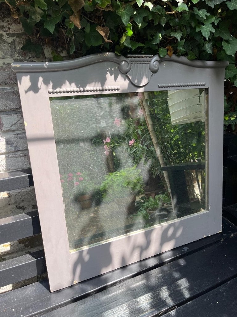 Mooie brocante landelijke spiegel, Antiek en Kunst, Antiek | Spiegels, Ophalen, Rechthoekig, 50 tot 100 cm, Minder dan 100 cm