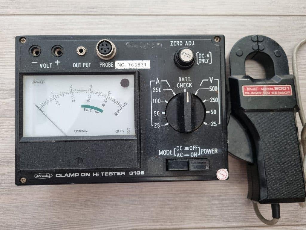 Hioki Analoog stroom en spanningsmeter met stroomklem, Ophalen of Verzenden, Gebruikt, Multimeter