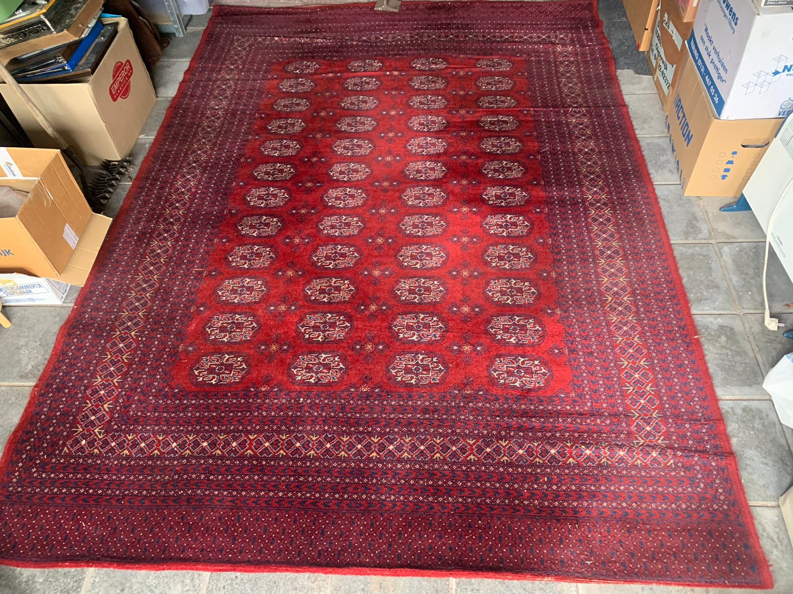 Vintage rood vloerkleed 200 x 290, Huis en Inrichting, Stoffering | Tapijten en Kleden, Ophalen, Gebruikt, 200 cm of meer, Rechthoekig
