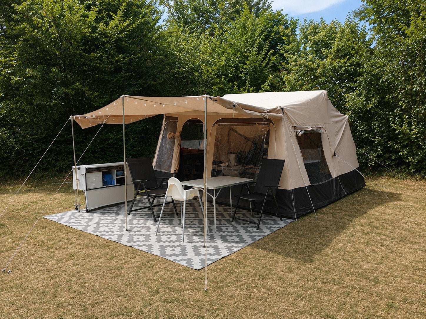 Vouwwagen Jamet Jametic Outdoor (2017), Caravans en Kamperen, Vouwwagens, Ophalen, Beige, Aanwezig, Jamet