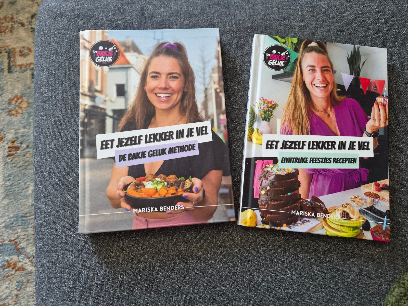 Kookboeken Mariska Benders - Bakje Geluk (2 stuks), Ophalen of Verzenden, Zo goed als nieuw, Mariska Benders, Gezond koken