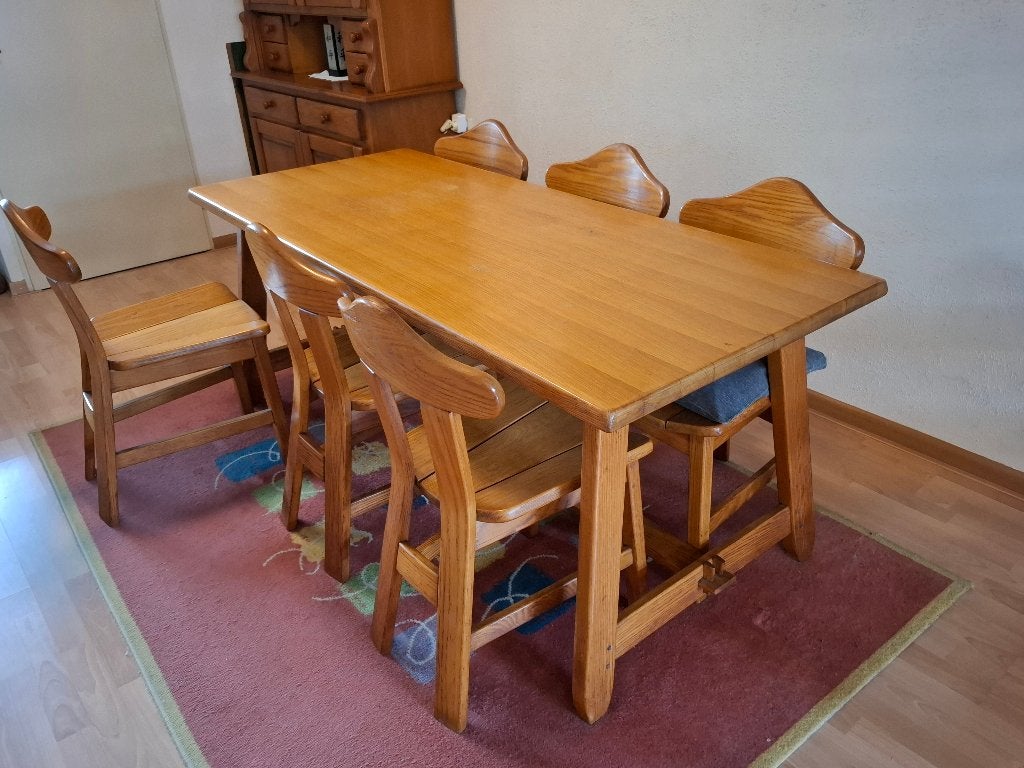 Licht eiken eethoek, Huis en Inrichting, Ophalen, Licht Eiken, Gebruikt, Eikenhout