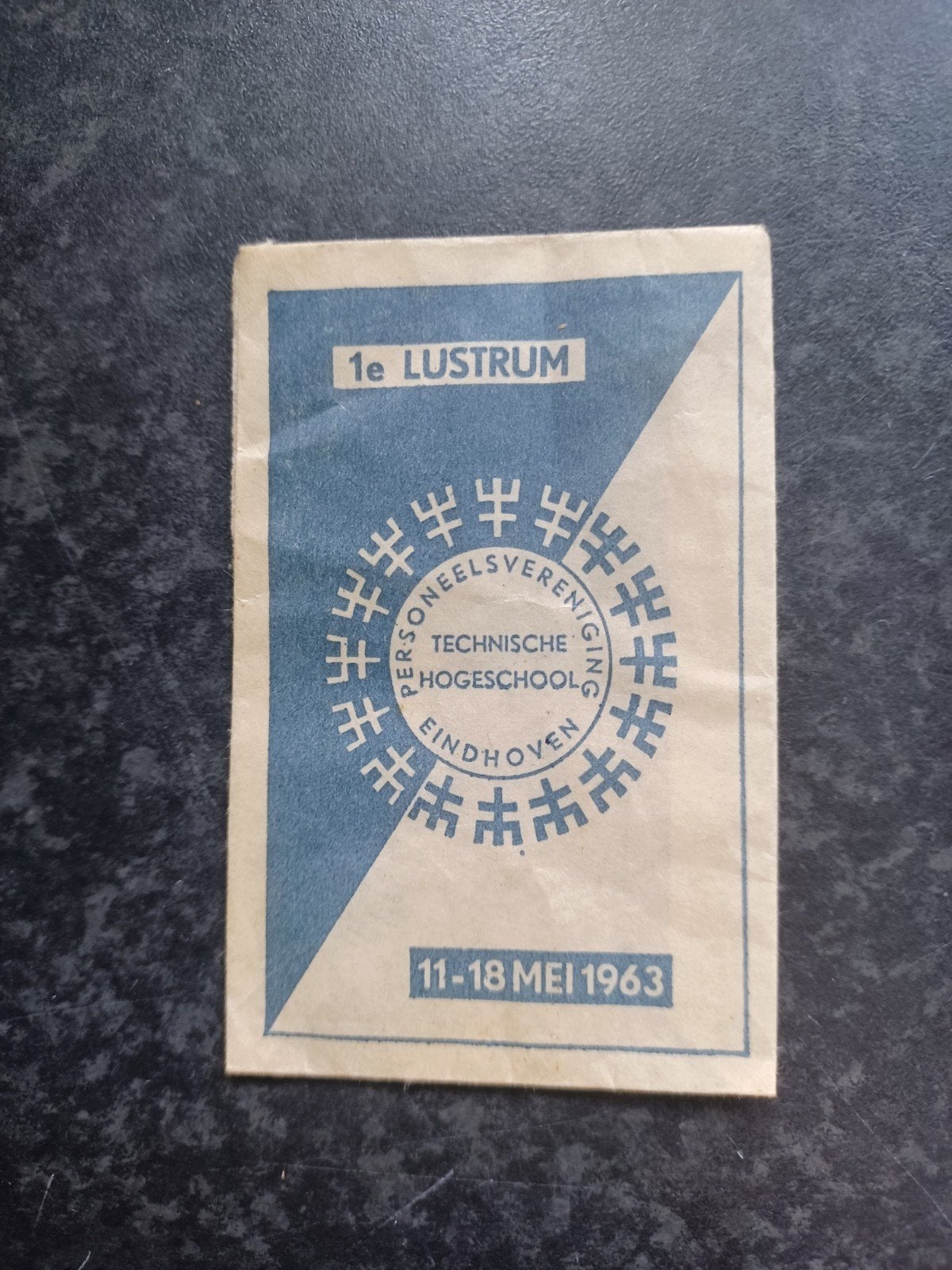 Suikerzakje Technische Hogeschool Eindhoven 1e lustrum 1963, Ophalen of Verzenden, Nederland