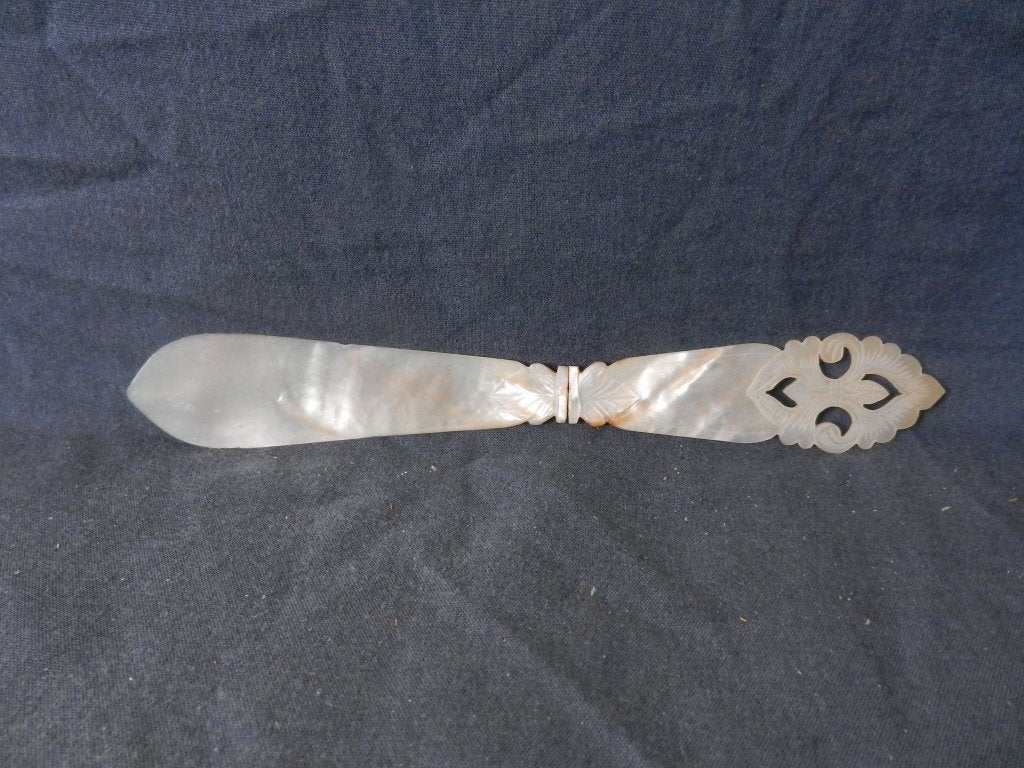 Parelmoeren briefopener / page turner ca 1875 Victoriaans, Ophalen of Verzenden