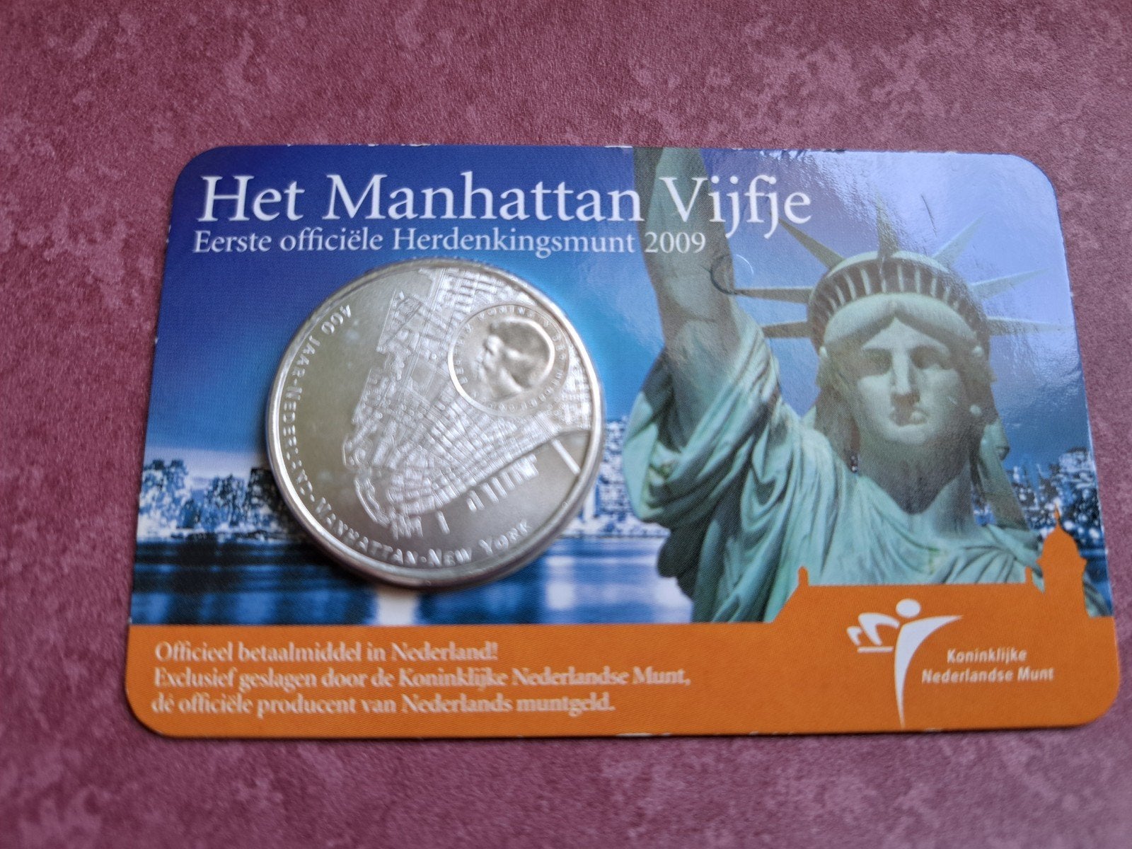 5 euro coincard Manhattan Vijfje 2009 TOP Kwaliteit, Postzegels en Munten, Munten | Nederland, Ophalen of Verzenden, Koningin Beatrix