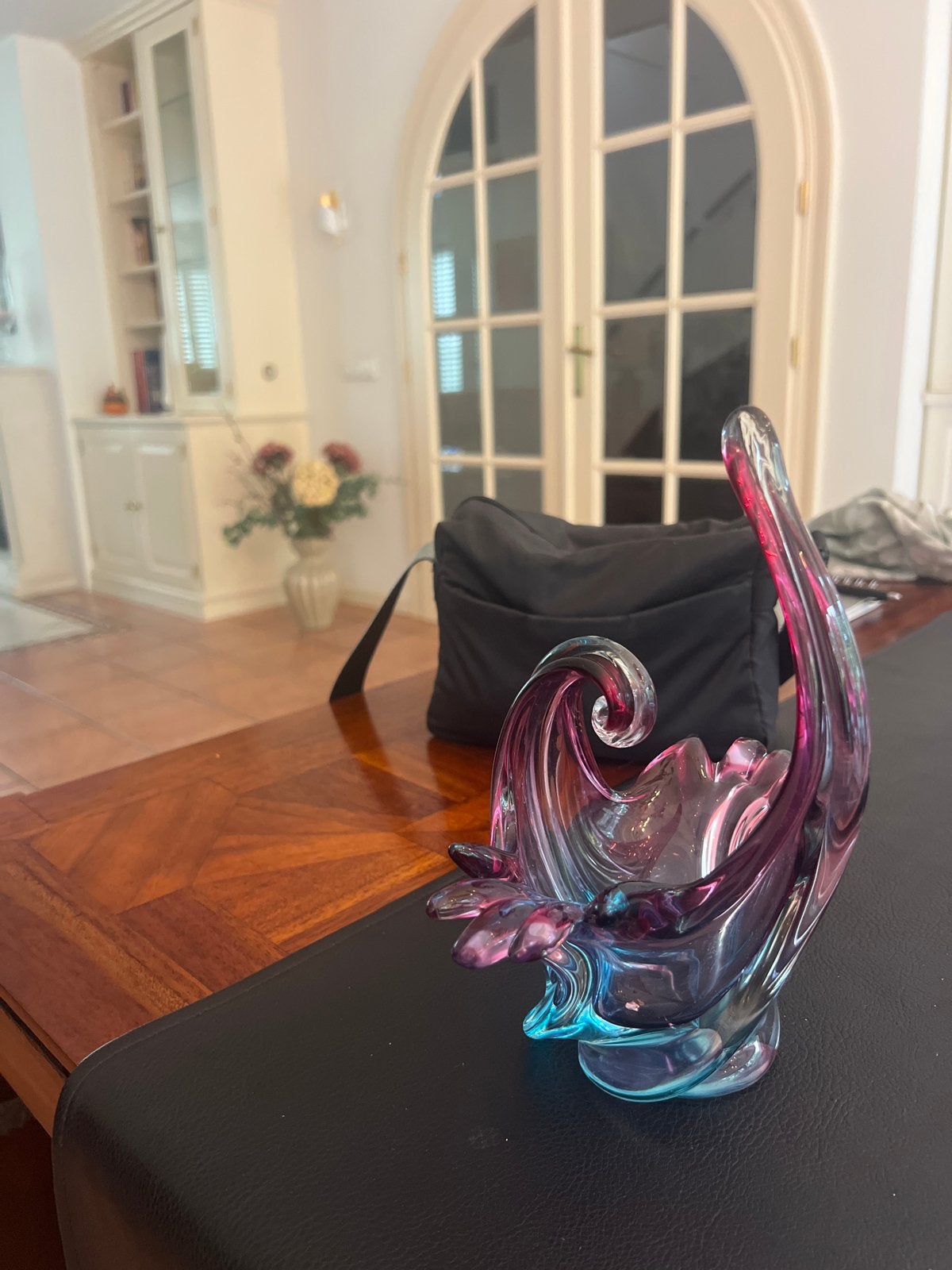 Prachtige Murano glazen vogel, paars/blauw, Ophalen