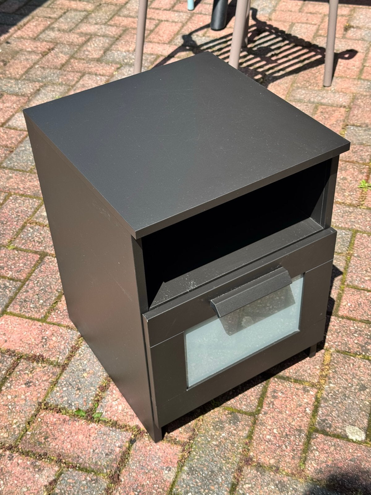 IKEA BRIMNES Nachtkastje, zwart 39x42x53 cm, Ophalen, Minder dan 45 cm, Zo goed als nieuw, Minder dan 55 cm