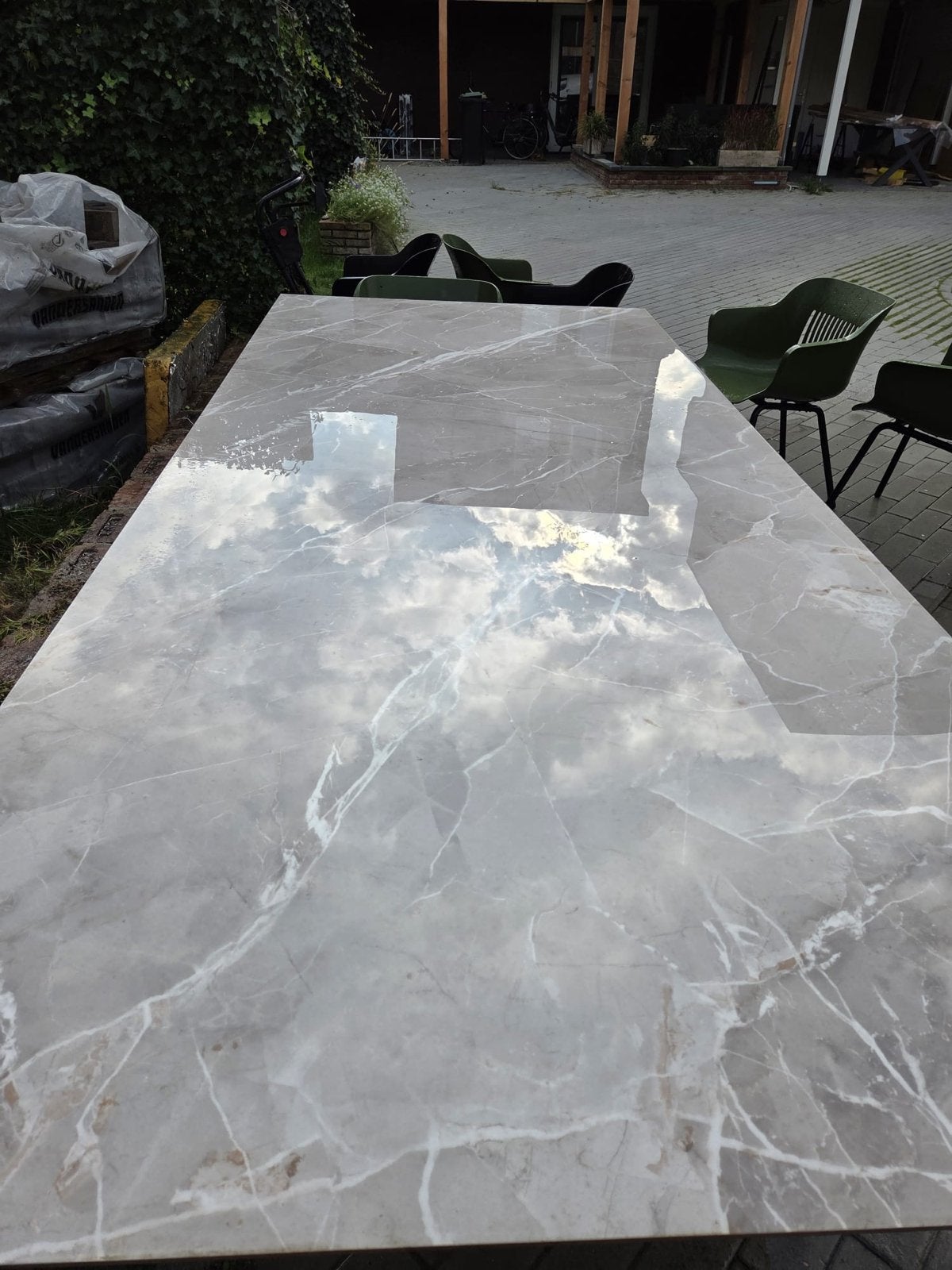 Italiaanse tegels 120x270cm 6mm - Wit & Beige, 60 cm of meer, Nieuw, Ophalen of Verzenden, 10 m² of meer