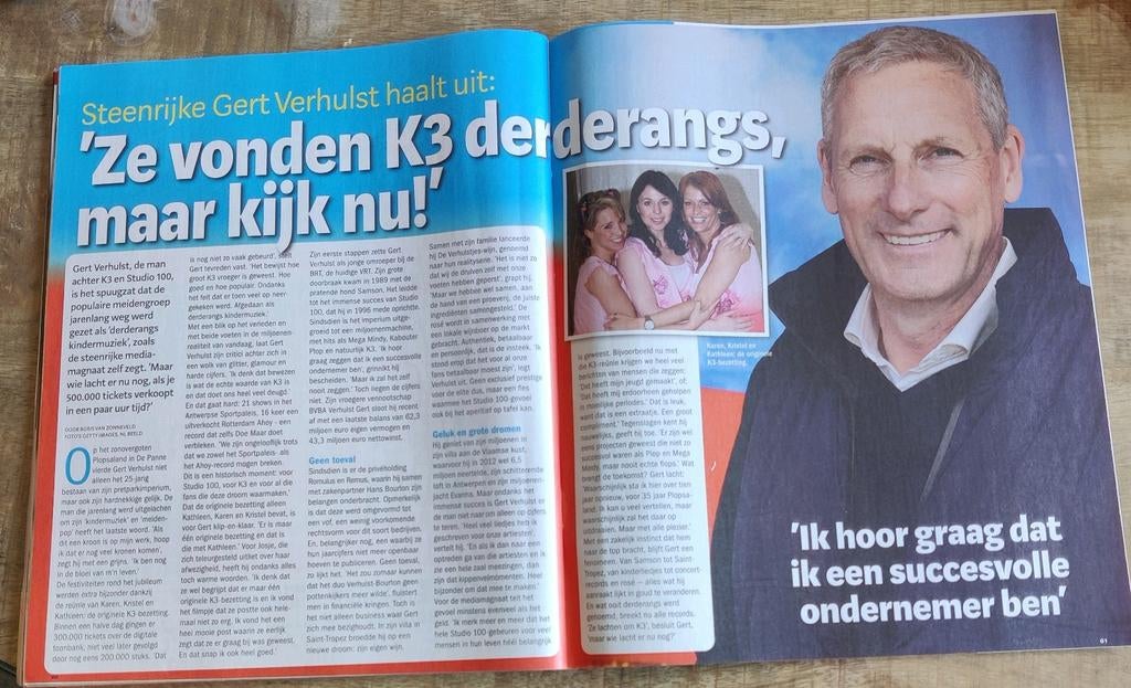 K3 The Original / Gert Verhulst Artikel Knipsel, Ophalen of Verzenden, 1980 tot heden, Nederland, Knipsel(s)