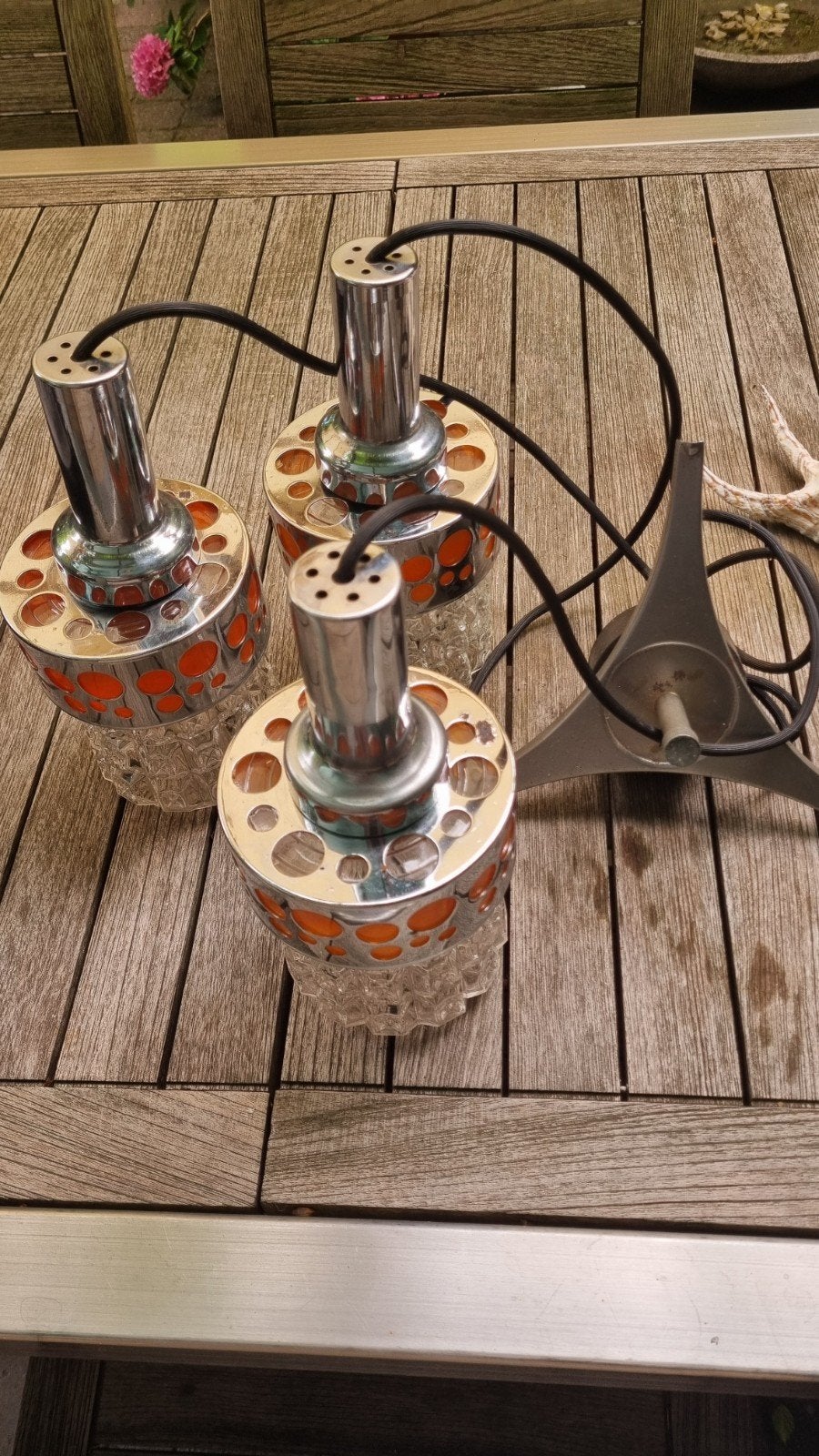 Massive Cascade Space Age Hanglamp seventies Vintage Design, Ophalen, E14 (klein), Glas, Gebruikt