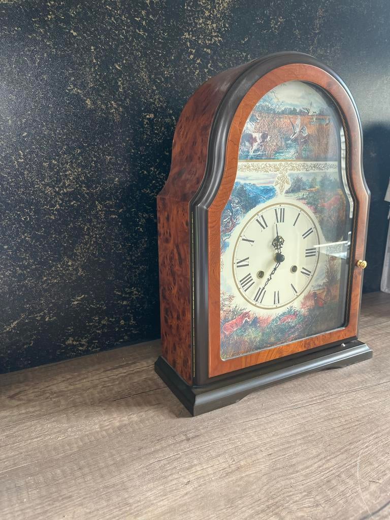 Franklin Mint Tafelklok met Landschap en Romeinse Cijfers, Ophalen of Verzenden