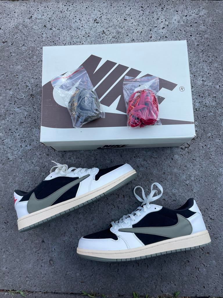 Nike Travis Scott Jordan 1 Low Black Phantom, Ophalen of Verzenden, Nieuw, Zwart, Sneakers of Gympen