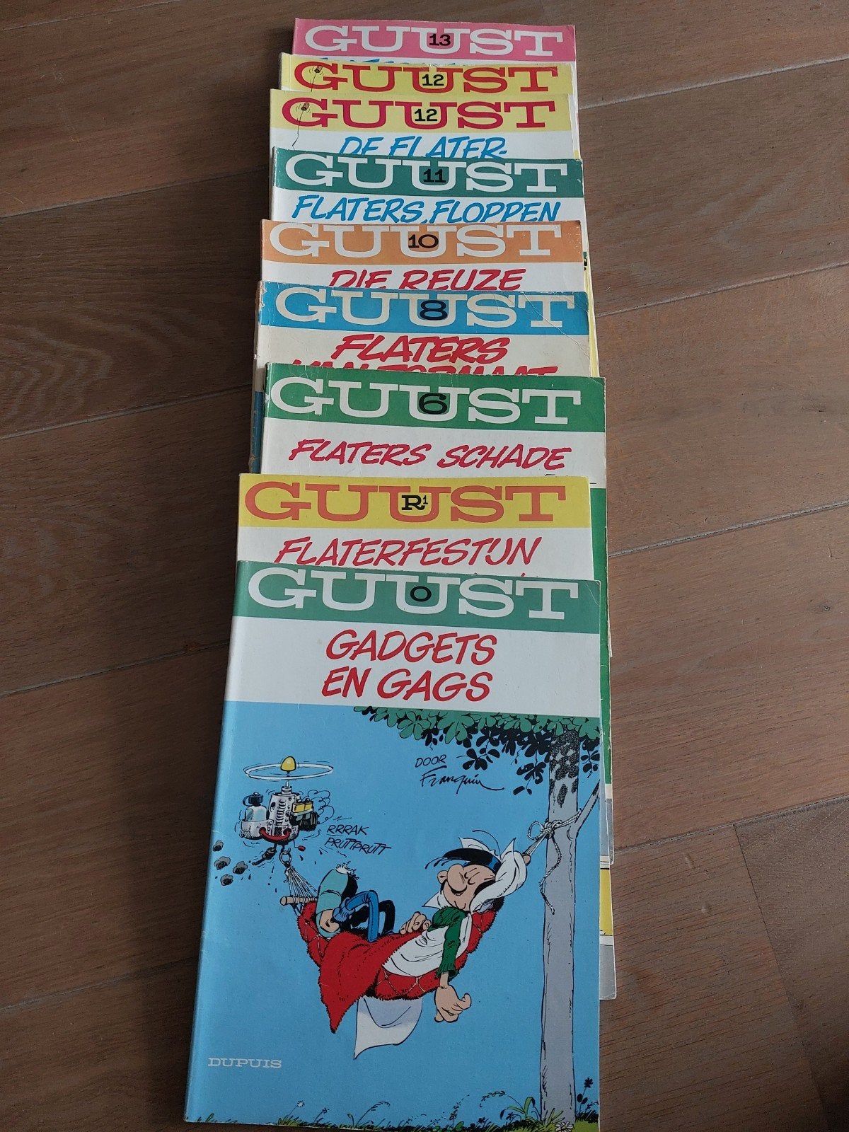 Guust Flater stripboeken - serie, Ophalen