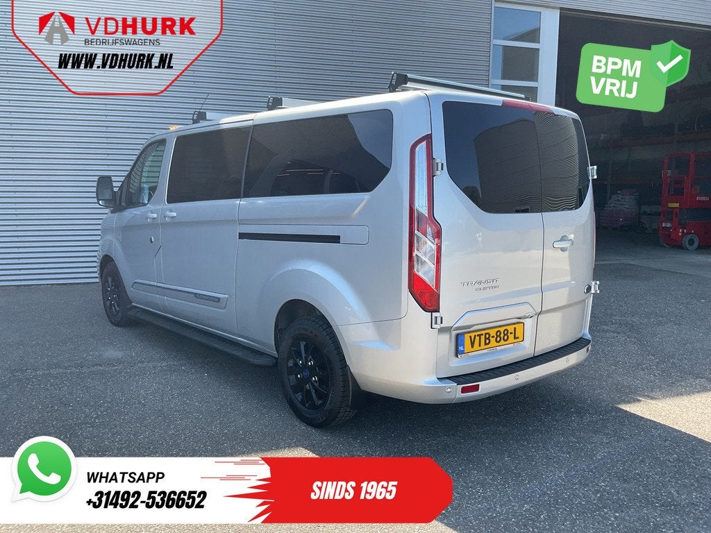 Ford Transit Custom 2.0 TDCI 130 pk Aut. DC Dubbel Cabine 2x, 15 km/l, Euro 6, 4 cilinders, Bedrijf