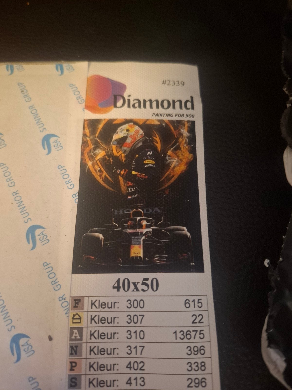 Daimond painting Max Verstappen 5040cm vierkante steentjes, Voertuigen, Gebruikt, Handgemaakt, Meerkleurig