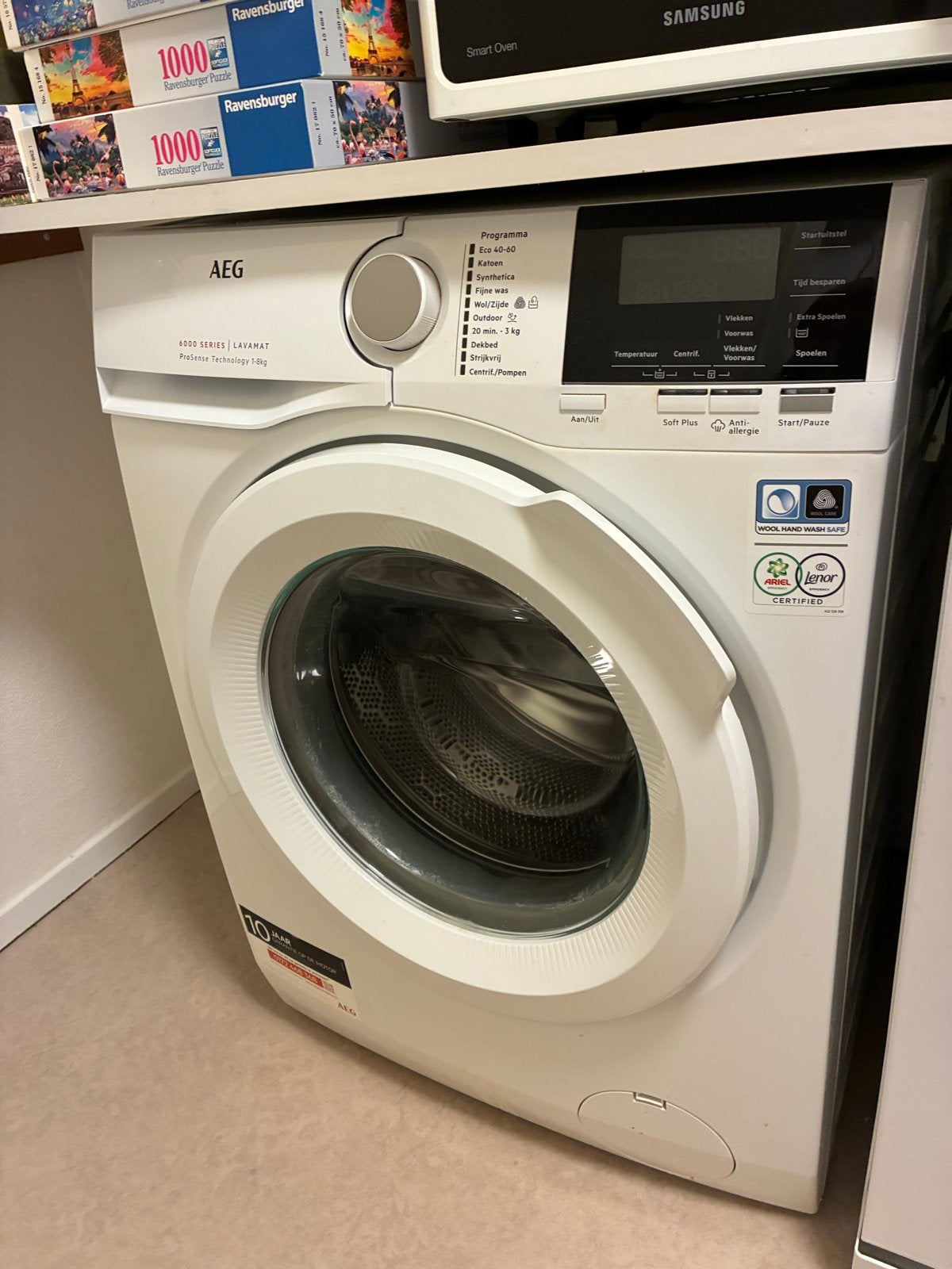 AEG 6000 SERIES LAVAMAT Wasmachine 8kg, Ophalen, 8 tot 10 kg, Voorlader, Wolwasprogramma