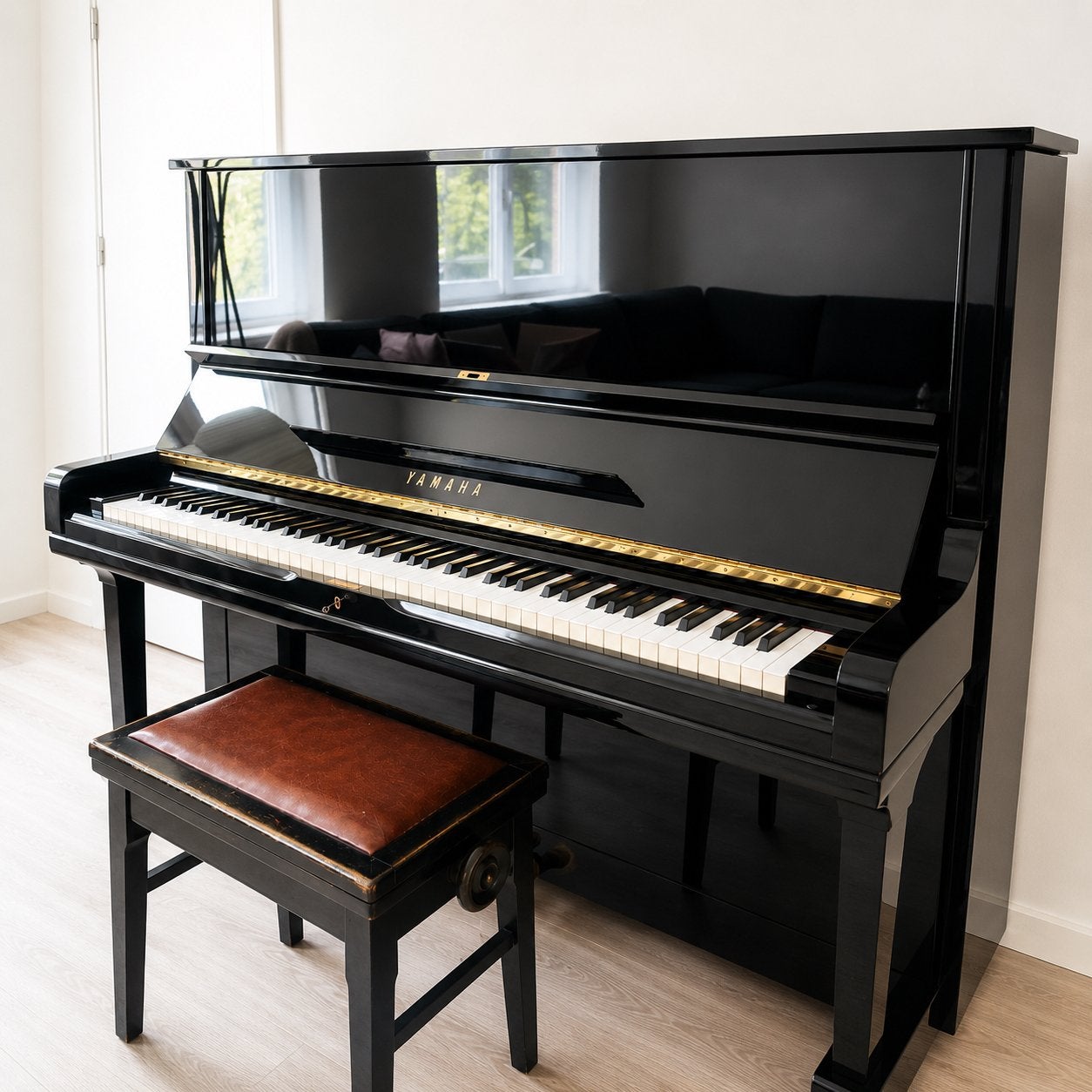 Originele Japanse Yamaha U3 hoogglans (1980-1981) - Topstaat, Muziek en Instrumenten, Piano's, Ophalen, Gebruikt, Zwart, Piano