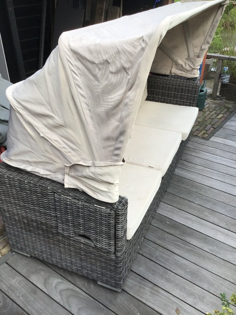 Tuinbank met overkapping” te koop, Ophalen, Gebruikt, 3 zitplaatsen, Loungeset