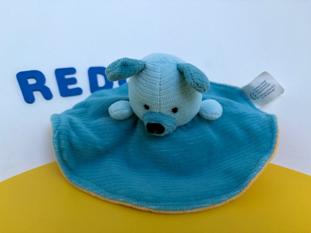 K4270 Difrax doekje omdraaiknuffel hond giraf rond, Ophalen of Verzenden, Zo goed als nieuw, Hond
