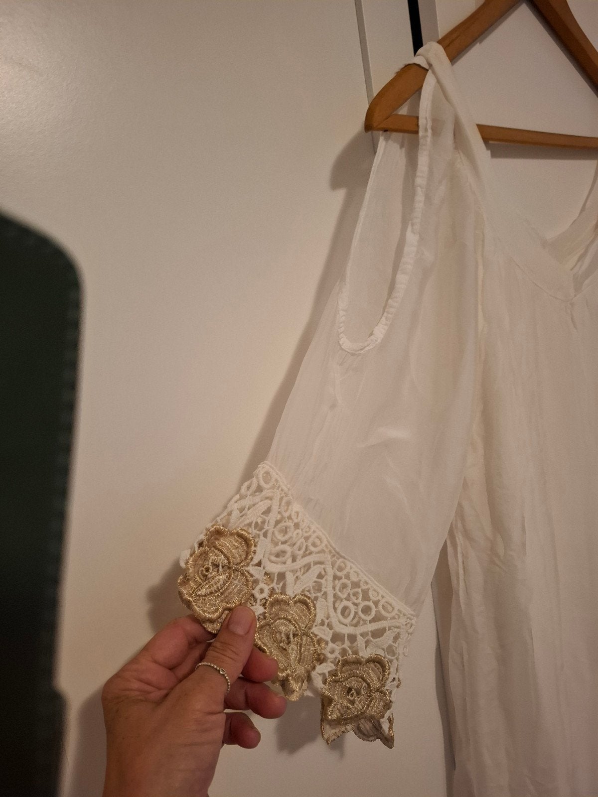 Made in Italy 100% Zijden Tuniek/Jurk Crème – One Size, Kleding | Dames, Jurken, Wit, Maat 42/44 (L), Ophalen of Verzenden, Zo goed als nieuw