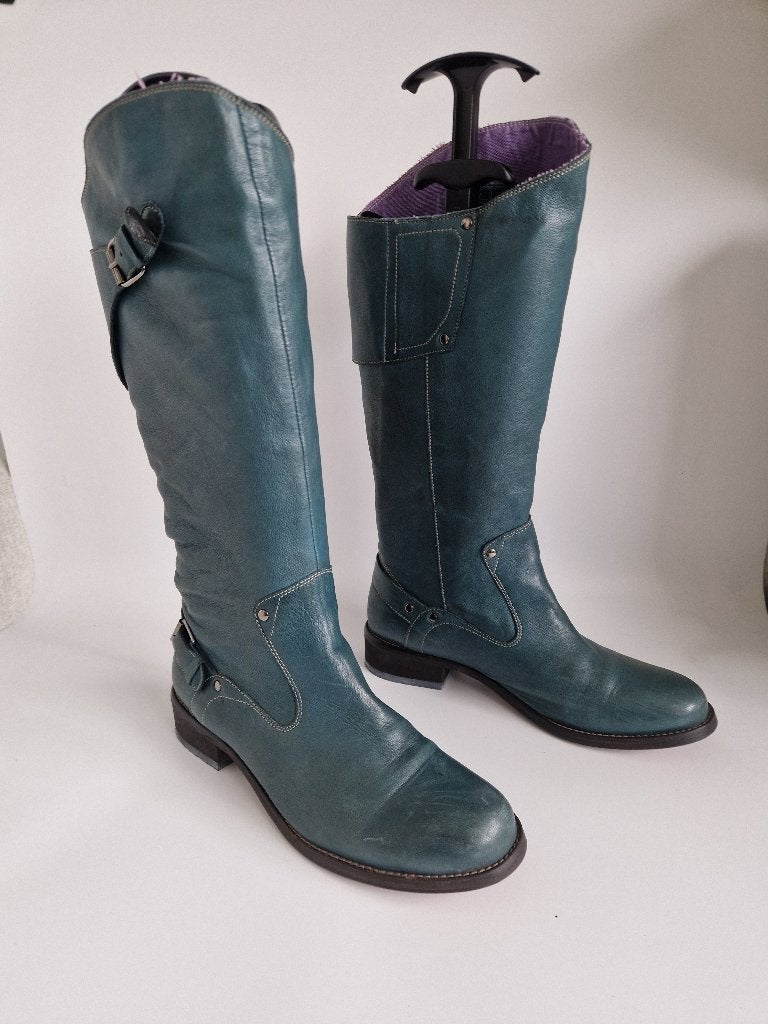 Diesel Amazzone II leren laarzen | Maat 39 | Silver Blue, Hoge laarzen, Nijmegen, Verhip-vintage.nl, Ophalen of Verzenden
