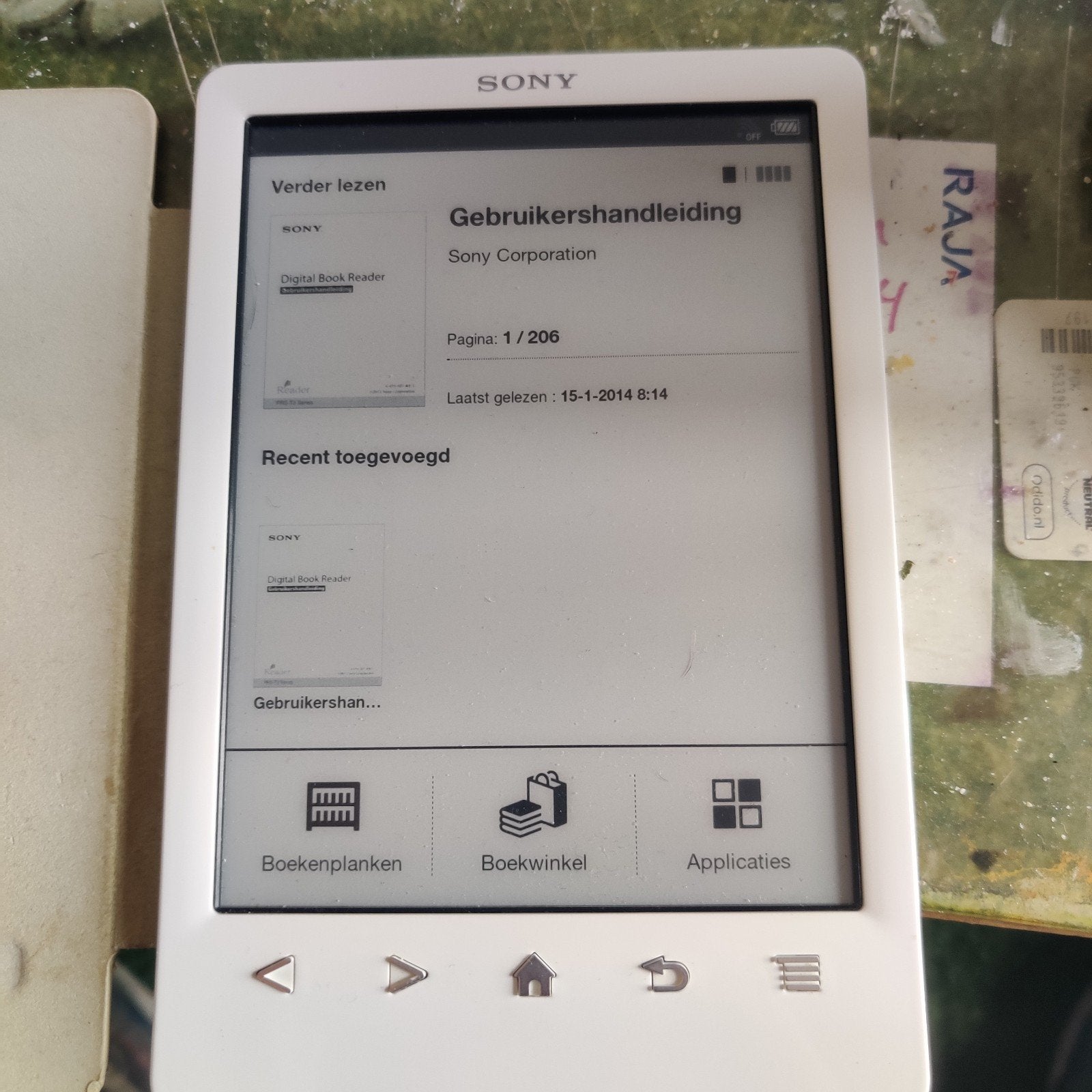 Sony PRS-T3 E-reader - Wit, Computers en Software, E-readers, Ophalen, Gebruikt, 6 inch of minder, 4 GB of minder