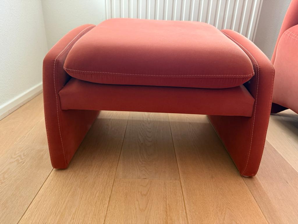 2 Montel Fauteuils + voetenbank, Huis en Inrichting, Fauteuils, Ophalen, Gebruikt, 75 tot 100 cm, Stof
