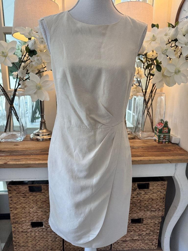 Nieuwe Licht-Crème jurk Josephine&Co, 36-38/S, zijde/linnen, Verzenden, Nieuw, Maat 36 (S), Grijs