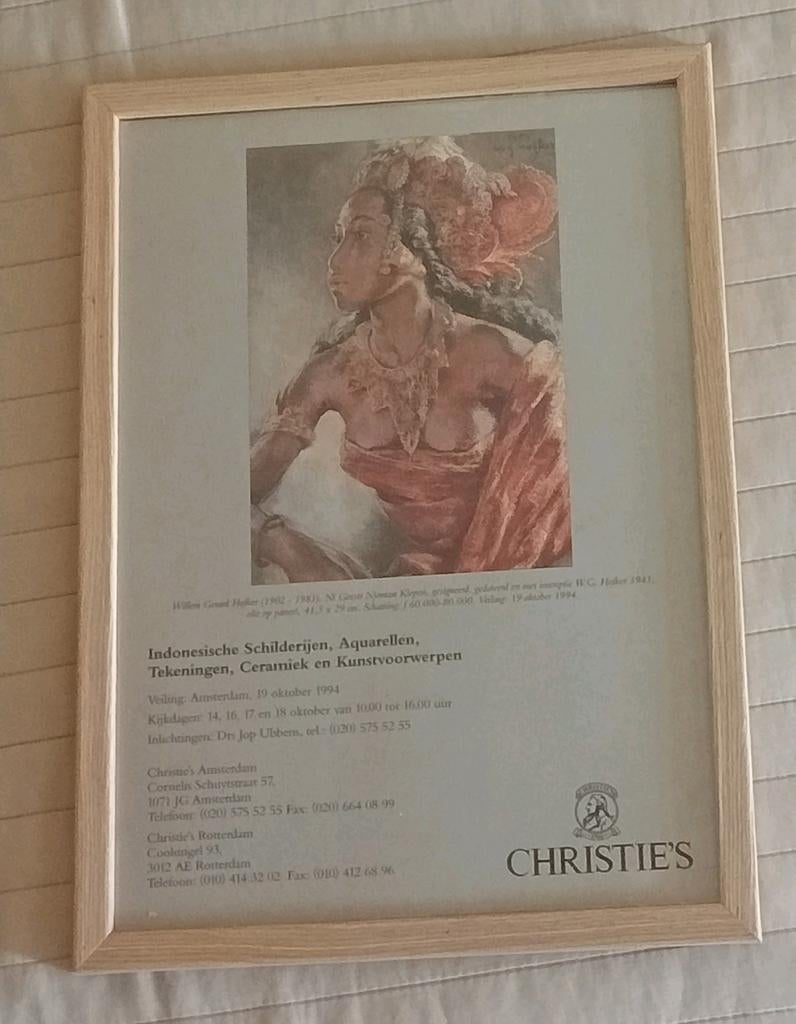 Willem Hofker affiche Zeeuws veilinghuis Indonesië, Ophalen of Verzenden