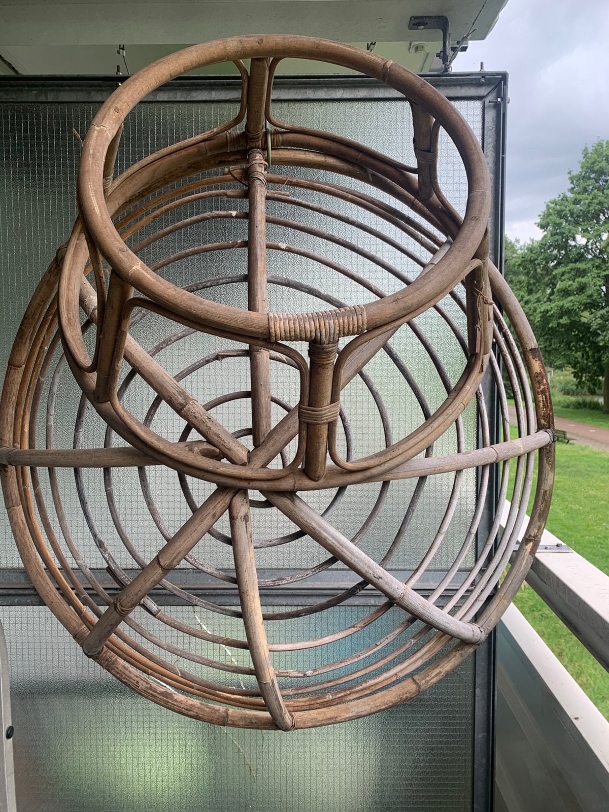 Papasan Rotan Loungestoel Frame Ø100 cm – Zonder Kussen, Ophalen