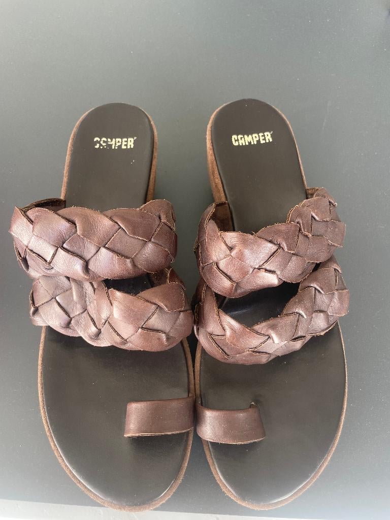 Camper schoenen met plateauzolen, Bruin, Camper, Zo goed als nieuw, Sandalen of Muiltjes