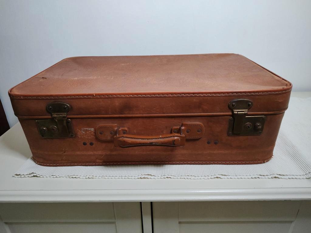 K465 VINTAGE jaren 50 koffer van geperst karton 60x39x18 cm, Overige materialen, Gebruikt, -, -