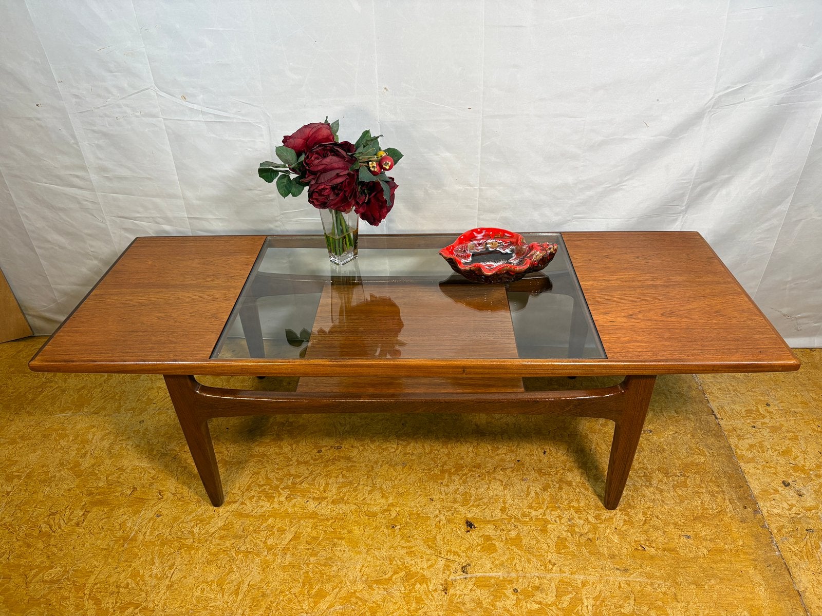 Gratis bezorging!Vintage G-Plan Salontafel Teak Mid-Century, Huis en Inrichting, GPLAN, GPLAN, Gebruikt, 100 tot 150 cm