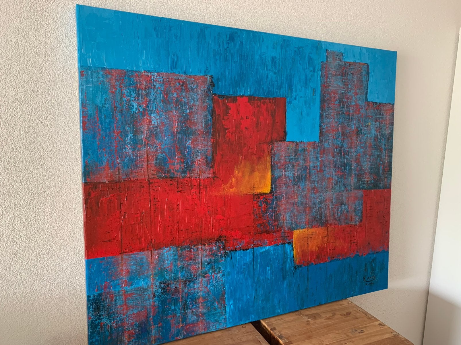 Abstract schilderij 100 cm x 80 vm, Ophalen of Verzenden