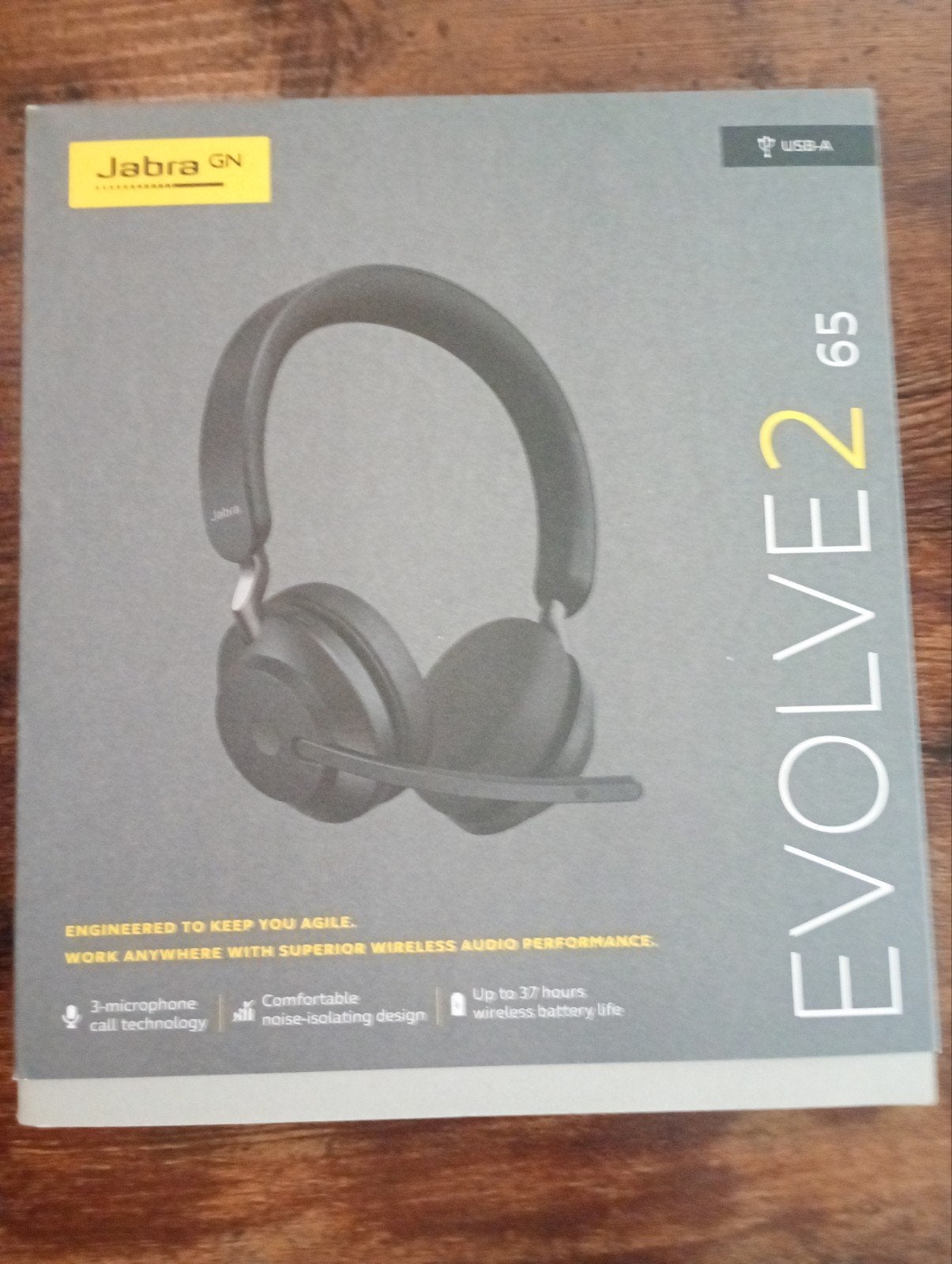 Jabra Evolve2 65 Draadloze Headset, Gebruikt, Ophalen of Verzenden, Draadloos, Over-ear