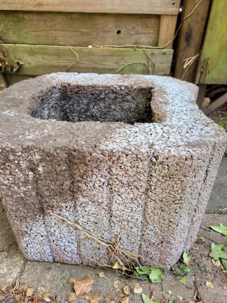 Stevige betonnen bloembak voor tuin of terras, Tuin en Terras, Ophalen, Gebruikt, Minder dan 60 cm, Vierkant