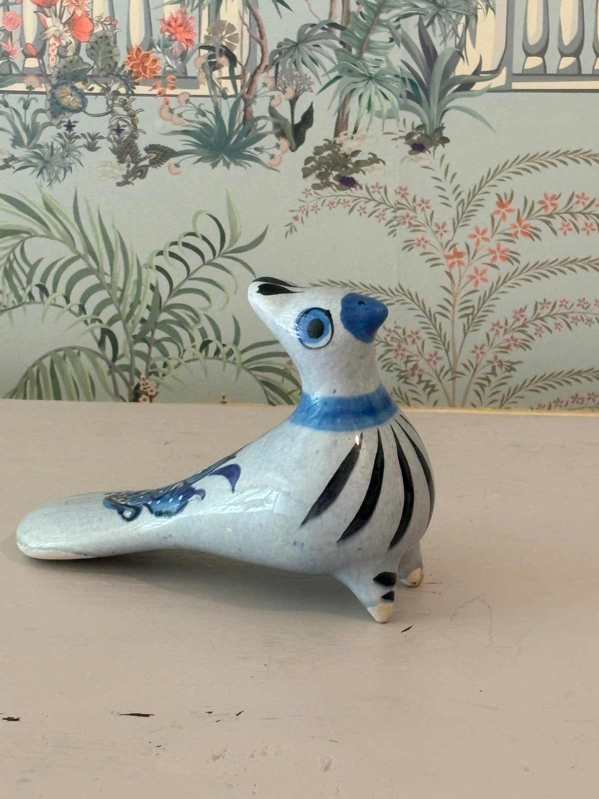 Tonala Mexicaans Aardewerk Vogel Figuur, Handgeschilderd, Ophalen of Verzenden