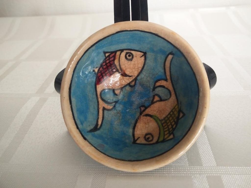 Klein schattig schaaltje met vissen decor, Ophalen of Verzenden