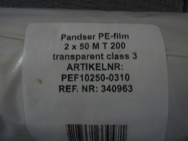Pandser PE-film / bouwfolie 2 x 50m T 200, Doe-het-zelf en Verbouw, Zeil en Folie, Ophalen of Verzenden, Nieuw, 15 m² of meer