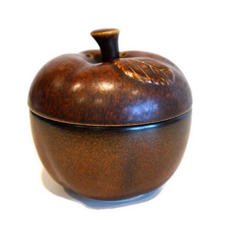 West Germany POT appel keramiek pot apple schaal met deksel, Ophalen of Verzenden